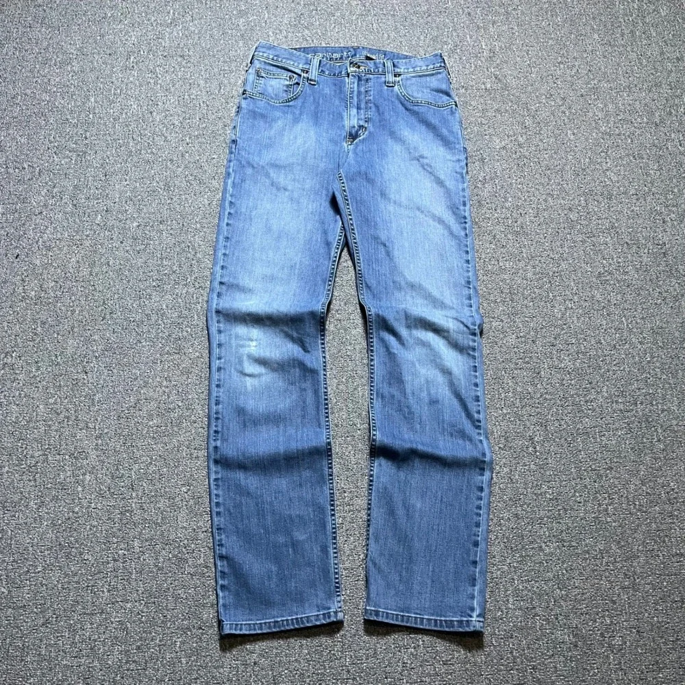 Carhartt Relaxed Fit Jeans 31x34 Blue Denim Rugged Flex Work Pants 102804